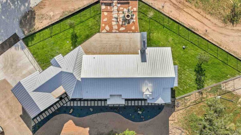 An Aerial View of a Cherokee Creek Modern Home for Rent at Cherokee Creek in Texas